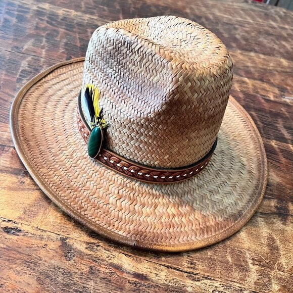 Vintage Western Straw Boho Distressed Hat - Picture 9 of 14